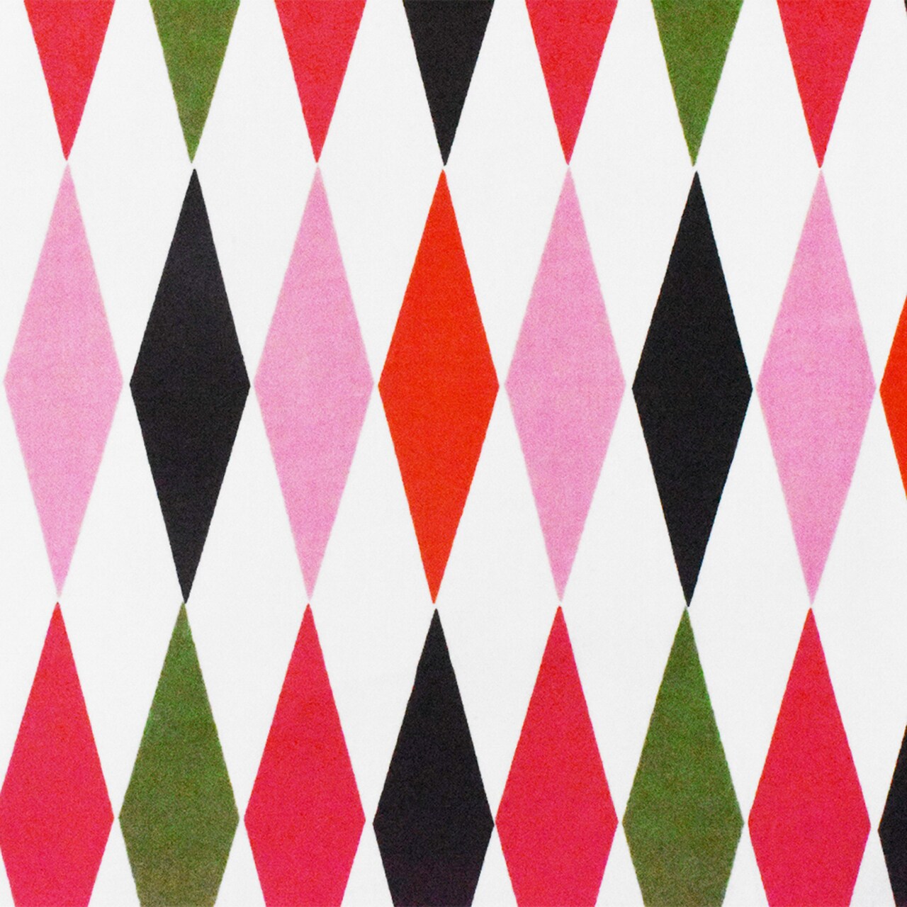 White-Red-Multi Diamond Printed Stretch Cotton Twill Sateen Woven Fabric By the Yard